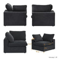 Sectional Couch with L-Shaped Design and Linen Upholstery, Featuring Multiple Cushions