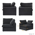 Sectional Couch with L-Shaped Design and Linen Upholstery, Featuring Multiple Cushions