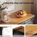 Solid Wood Top Kitchen Island Cart with Locking Wheels