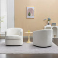SEYNAR Contemporary Boucle Upholstered 360° Swivel Accent Chairs - Set of 2