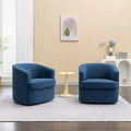 SEYNAR Contemporary Boucle Upholstered 360° Swivel Accent Chairs - Set of 2