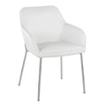 Set of 2 Silver Orchid Galotti Chrome Upholstered Dining Chairs