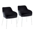 Set of 2 Silver Orchid Galotti Chrome Upholstered Dining Chairs