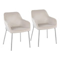 Set of 2 Silver Orchid Galotti Chrome Upholstered Dining Chairs