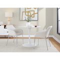 Set of 2 Silver Orchid Galotti Chrome Upholstered Dining Chairs