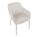 Set of 2 Silver Orchid Galotti Chrome Upholstered Dining Chairs