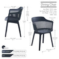 Porthos Home Palmer Set of 2 Dining Chairs with Plastic Shell and Legs