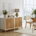 Jasper Contemporary Sideboard - Kitchen Storage Cabinet with Elegant Fluted Doors