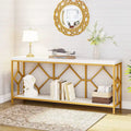 70.9-Inch Industrial Sofa Console Table with Open Storage Shelf - Extra Long Narrow Entry Table for Behind Couch