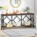 70.9-Inch Industrial Sofa Console Table with Open Storage Shelf - Extra Long Narrow Entry Table for Behind Couch
