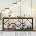 70.9-Inch Industrial Sofa Console Table with Open Storage Shelf - Extra Long Narrow Entry Table for Behind Couch