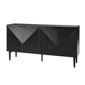 Burkart Contemporary 63-Inch 4-Door Sideboard with Wine Rack and Metal Legs by HULALA HOME