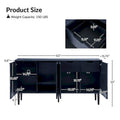 Burkart Contemporary 63-Inch 4-Door Sideboard with Wine Rack and Metal Legs by HULALA HOME