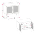 2-Door Rattan Storage Cabinet with Sideboard Design