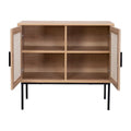 2-Door Rattan Storage Cabinet with Sideboard Design