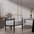 Plush Boucle Dining Chair with Thick Cushion and Elegant Metal Frame for Living Room