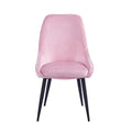 Porthos Home Set of 2 Fern Dining Chairs - Velvet Upholstery with Steel Legs