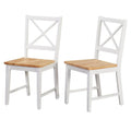Set of 2 Solid Wood Crossback Dining Chairs by Simple Living