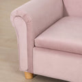 Qaba Kids Sofa with Wooden Armrests - Toddler Couch for Preschool and Kindergarten Rooms Featuring Hidden Storage