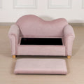 Qaba Kids Sofa with Wooden Armrests - Toddler Couch for Preschool and Kindergarten Rooms Featuring Hidden Storage