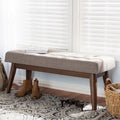 Baxton Studio Mid-Century Button-Tufted Fabric Bench