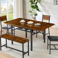 Contemporary Industrial 63.2" Extendable Dining Table with Drop Leaf, Accommodates 6