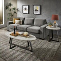 iNSPIRE Q Modern Jurmala Glossy Sintered Stone Tables with Grey Metal Base
