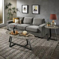 iNSPIRE Q Modern Jurmala Glossy Sintered Stone Tables with Grey Metal Base