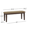 Dining Table Set with Upholstered Chairs and Bench for Kitchen and Dining Room