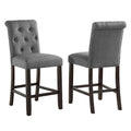 Roundhill Furniture Leviton 5-Piece Counter Height Dining Set in Antique Black Wood Finish