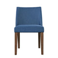 2-Piece Space-Saving Dining Chair Set with Walnut Frame and Linen Upholstery - Available in Multiple Colors