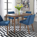 2-Piece Space-Saving Dining Chair Set with Walnut Frame and Linen Upholstery - Available in Multiple Colors