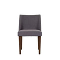 2-Piece Space-Saving Dining Chair Set with Walnut Frame and Linen Upholstery - Available in Multiple Colors