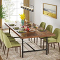 70.9-Inch Rustic Rectangle Dining Table with Metal Tube Frame