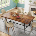70.9-Inch Rustic Rectangle Dining Table with Metal Tube Frame