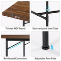 70.9-Inch Rustic Rectangle Dining Table with Metal Tube Frame