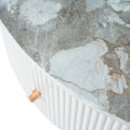 Contemporary Round Coffee Table with Dual Large Storage Drawers