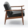 Greyson Living Anna Faux Leather Accent Chair with Wood Base