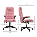 HOMCOM High Back Massage Office Chair with 6 Vibration Points and Heated Recline - PU Leather Computer Chair