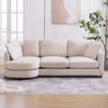 Mixoy Contemporary Minimalist Curved L-Shaped Sectional Sofa with Chaise - Luxurious Upholstered Design, Dimensions: 41.3in x 89in x 31.8in