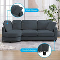 Mixoy Contemporary Minimalist Curved L-Shaped Sectional Sofa with Chaise - Luxurious Upholstered Design, Dimensions: 41.3in x 89in x 31.8in
