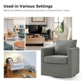 Erkenbald Contemporary 360-Degree Swivel Chair with Removable Slipcover by HULALA HOME