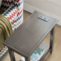 Leick Home Rustic Slate Side Table Featuring USB-C Charging Port