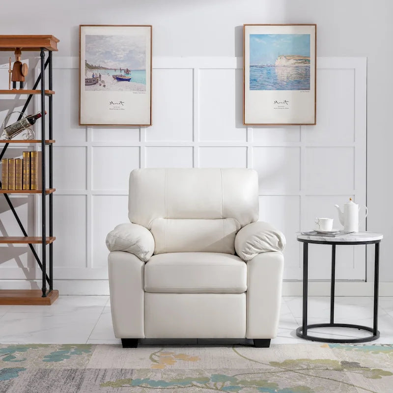 Modern Fort Faux Leather Accent Chairs for Living Room Upholstery