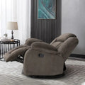 Upholstered Recliner with Rocking and Swiveling Features