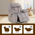 Upholstered Recliner with Rocking and Swiveling Features