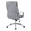 Executive High-Back Faux Leather Chair with Chrome Base and Detachable Sleeves