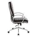 Executive High-Back Faux Leather Chair with Chrome Base and Detachable Sleeves