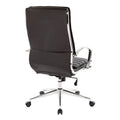 Executive High-Back Faux Leather Chair with Chrome Base and Detachable Sleeves