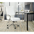 Executive High-Back Faux Leather Chair with Chrome Base and Detachable Sleeves